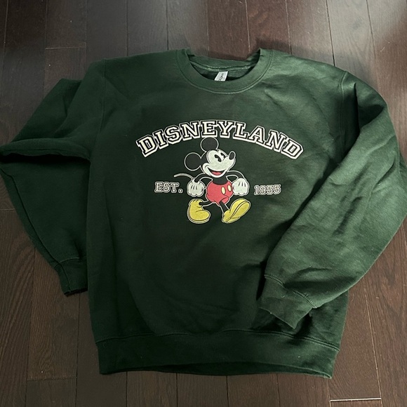 Disneyland Forest Green Collegiate Vintage Inspired Crewneck Sweater | S - Picture 1 of 7